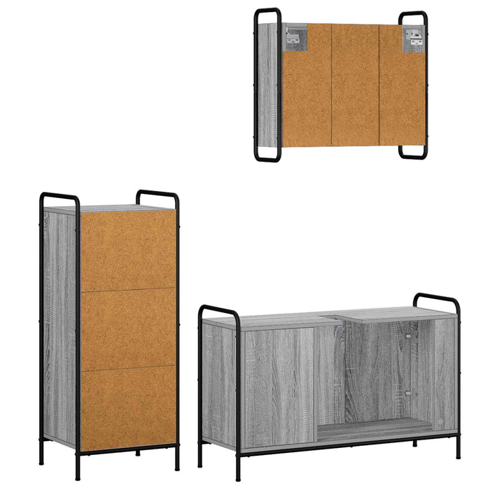 Set dulap baie 3 buc. Sonoma gri 40 x 36 x 99,5 cm WALTI