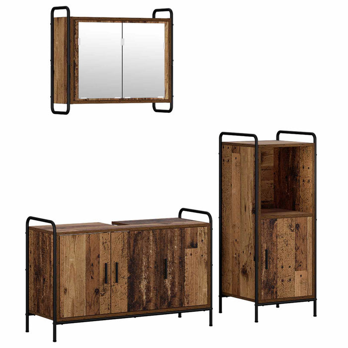 Set dulap baie 3 buc. Lemn vechi 40 x 36 x 99,5 cm WALTI