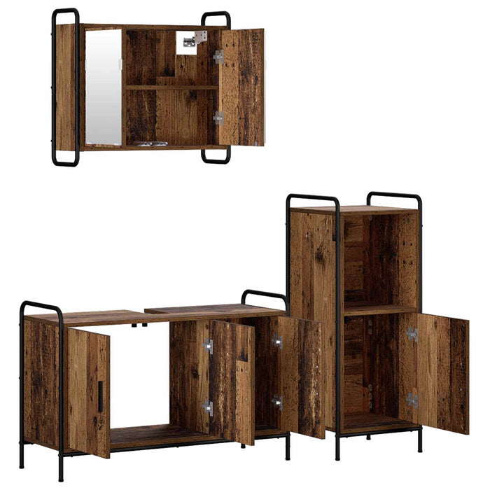 Set dulap baie 3 buc. Lemn vechi 40 x 36 x 99,5 cm WALTI