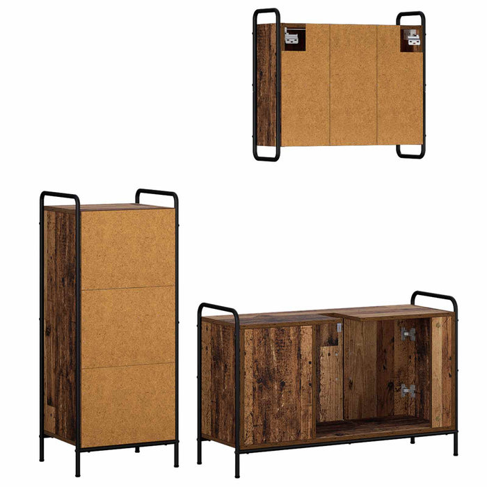 Set dulap baie 3 buc. Lemn vechi 40 x 36 x 99,5 cm WALTI