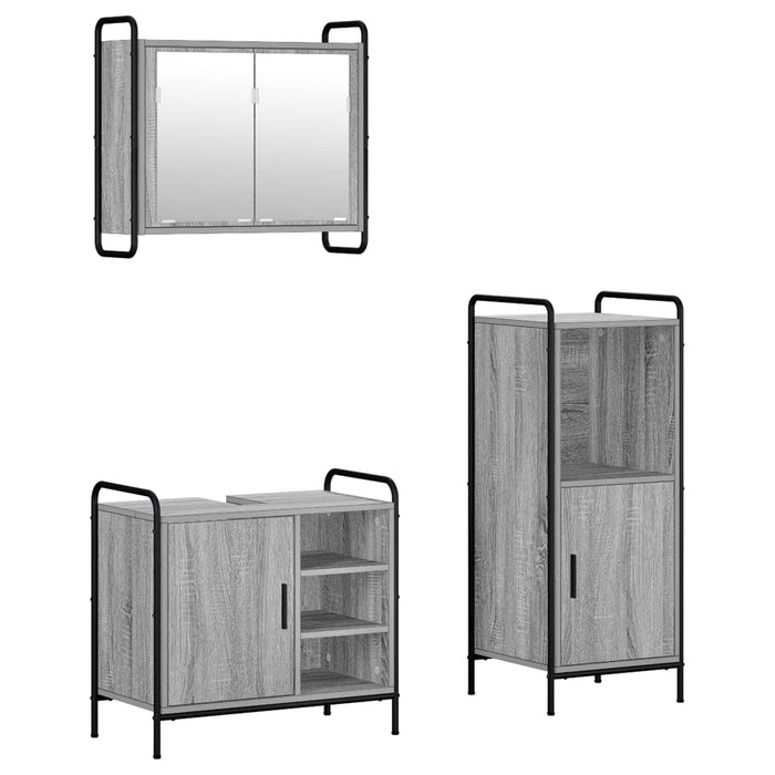 Set dulap baie 3 buc. Sonoma gri 40 x 36 x 99,5 cm WALTI