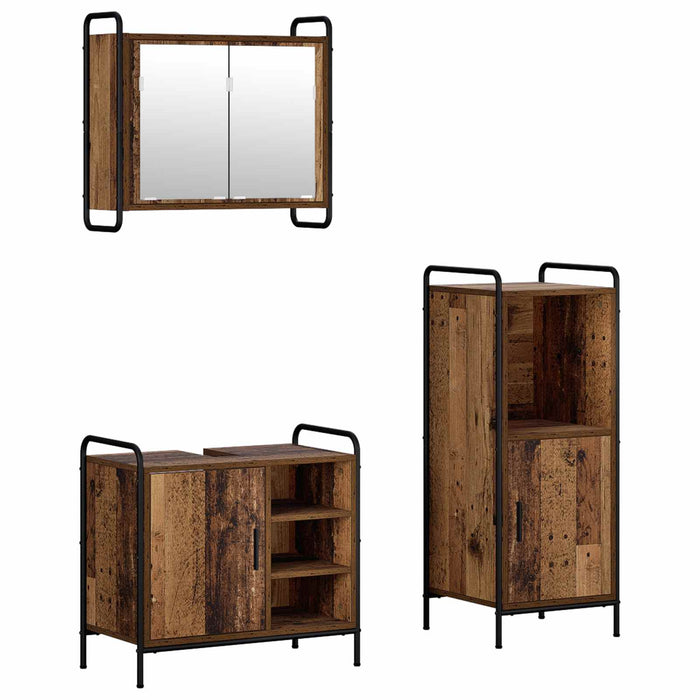 Set dulap baie 3 buc. Lemn vechi 40 x 36 x 99,5 cm WALTI