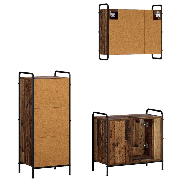 Set dulap baie 3 buc. Lemn vechi 40 x 36 x 99,5 cm WALTI