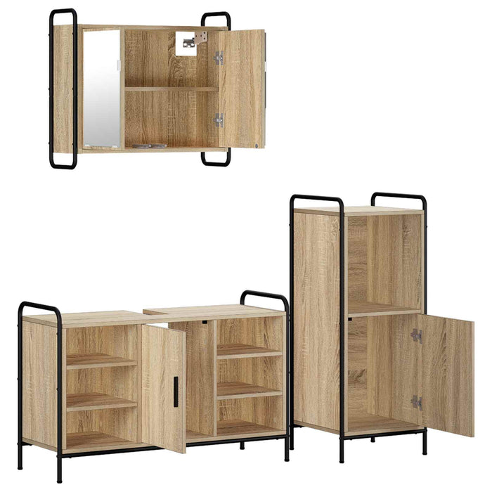 Set dulap baie 3 buc. Stejar Sonoma 40 x 36 x 99,5 cm WALTI