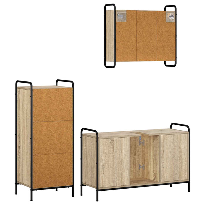 Set dulap baie 3 buc. Stejar Sonoma 40 x 36 x 99,5 cm WALTI