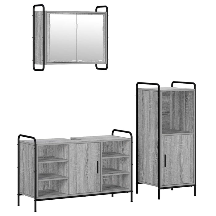 Set dulap baie 3 buc. Sonoma gri 40 x 36 x 99,5 cm WALTI