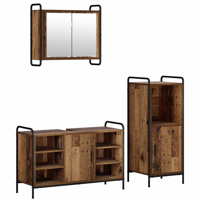 Set dulap baie 3 buc. Lemn vechi 40 x 36 x 99,5 cm WALTI