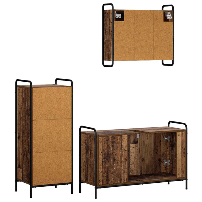 Set dulap baie 3 buc. Lemn vechi 40 x 36 x 99,5 cm WALTI