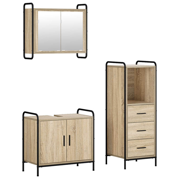 Set dulap baie 3 buc. Stejar Sonoma 40 x 36 x 109,5 cm WALTI