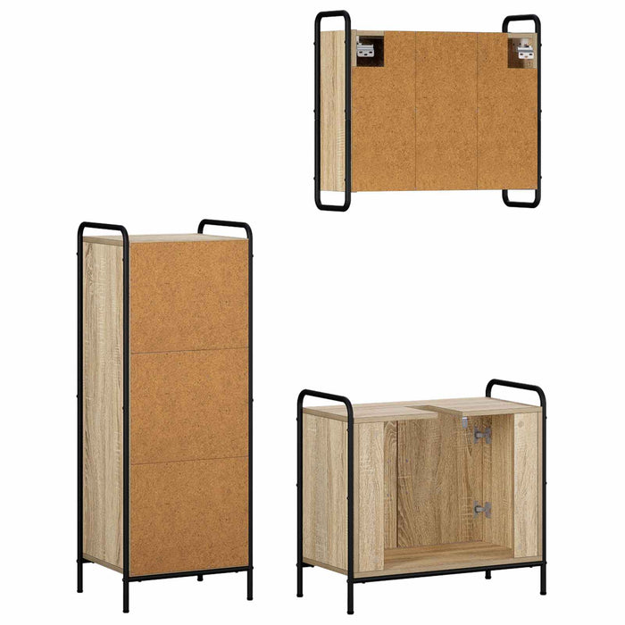 Set dulap baie 3 buc. Stejar Sonoma 40 x 36 x 109,5 cm WALTI