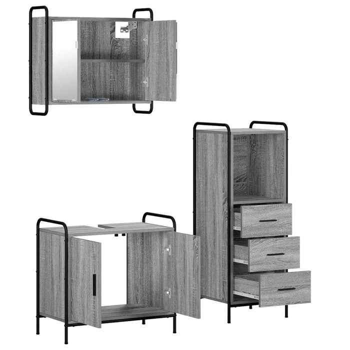 Set dulap baie 3 buc. Sonoma gri 40 x 36 x 109,5 cm WALTI