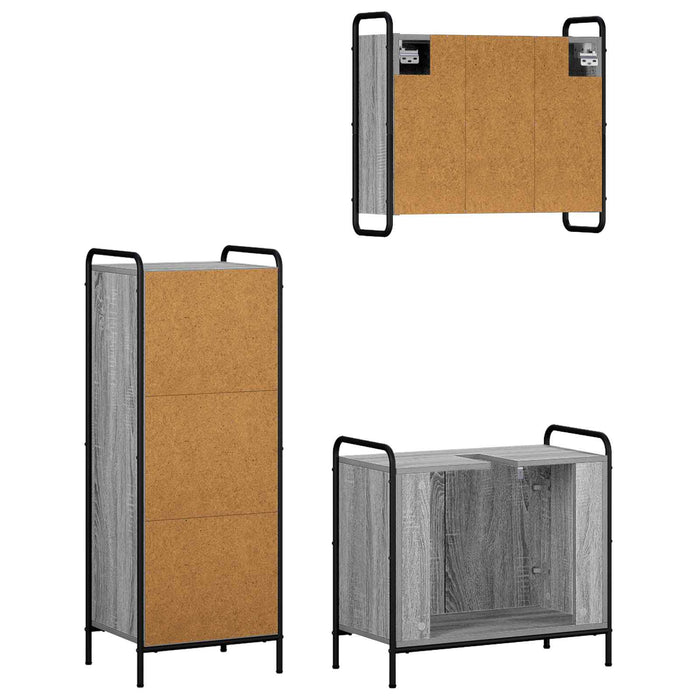 Set dulap baie 3 buc. Sonoma gri 40 x 36 x 109,5 cm WALTI