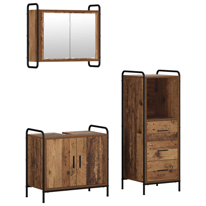 Set dulap baie 3 buc. Lemn vechi 40 x 36 x 109,5 cm WALTI
