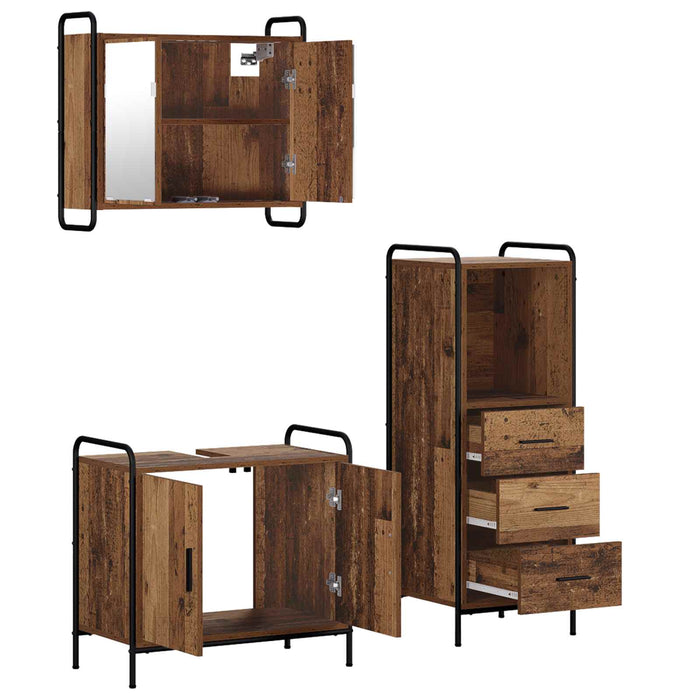 Set dulap baie 3 buc. Lemn vechi 40 x 36 x 109,5 cm WALTI