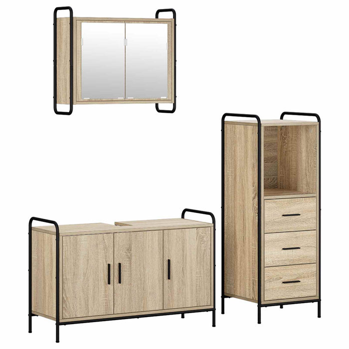 Set dulap baie 3 buc. Stejar Sonoma 40 x 36 x 109,5 cm WALTI