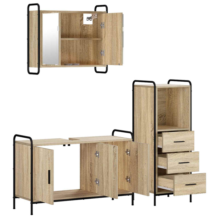 Set dulap baie 3 buc. Stejar Sonoma 40 x 36 x 109,5 cm WALTI