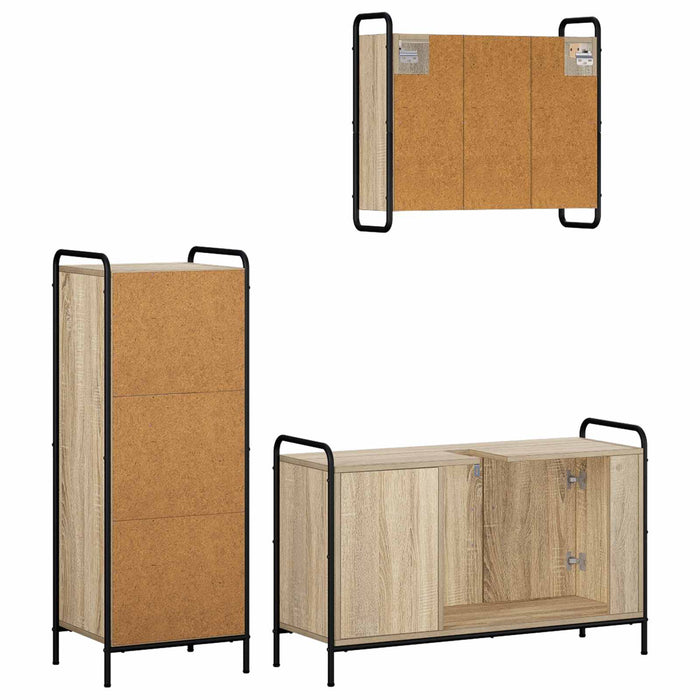 Set dulap baie 3 buc. Stejar Sonoma 40 x 36 x 109,5 cm WALTI