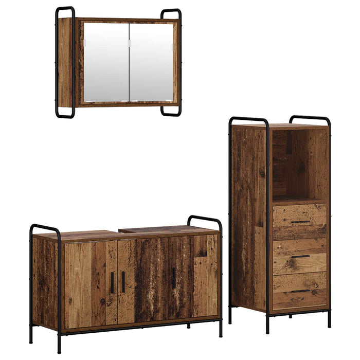 Set dulap baie 3 buc. Lemn vechi 40 x 36 x 109,5 cm WALTI