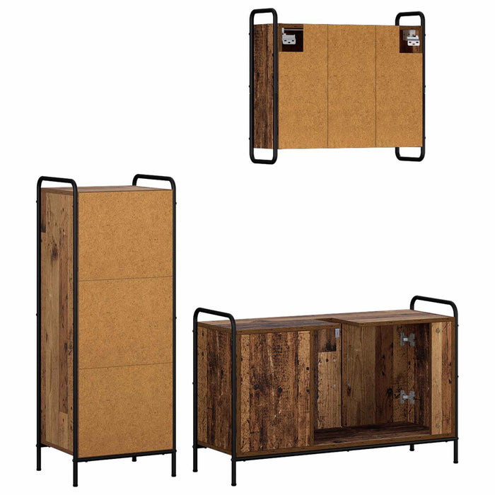 Set dulap baie 3 buc. Lemn vechi 40 x 36 x 109,5 cm WALTI