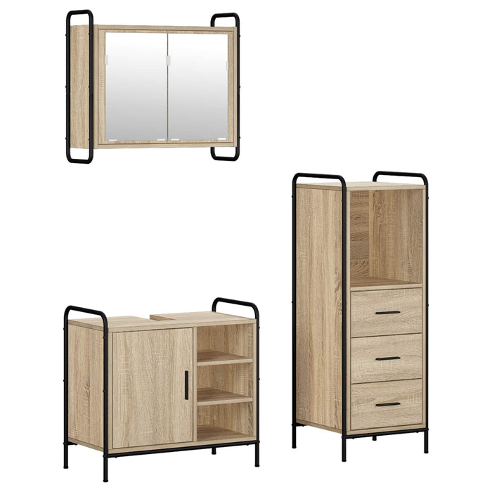 Set dulap baie 3 buc. Stejar Sonoma 40 x 36 x 109,5 cm WALTI