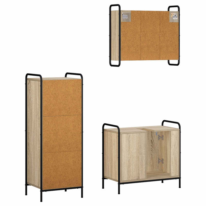 Set dulap baie 3 buc. Stejar Sonoma 40 x 36 x 109,5 cm WALTI