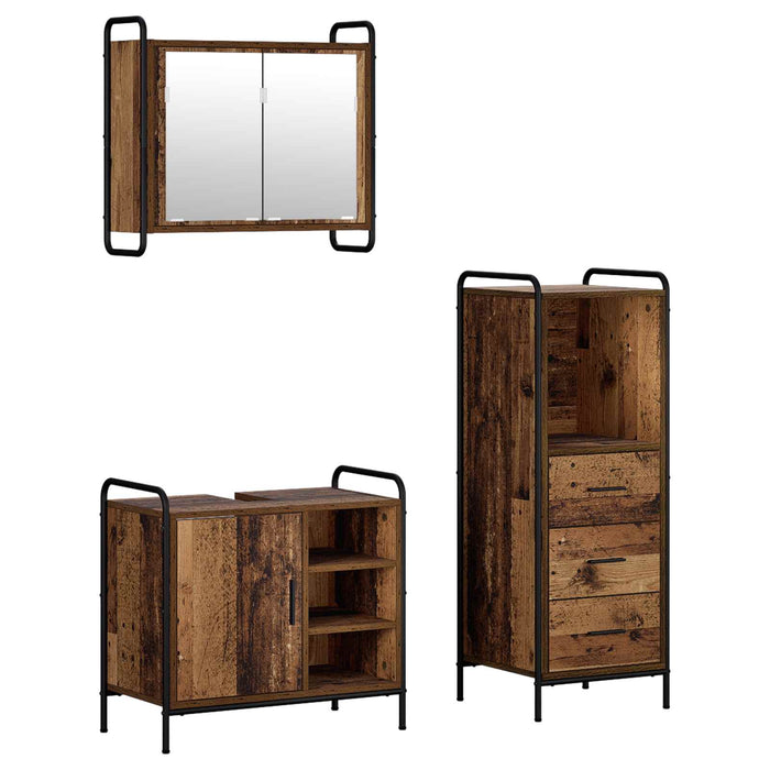 Set dulap baie 3 buc. Lemn vechi 40 x 36 x 109,5 cm WALTI