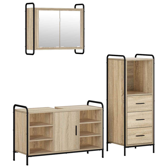 Set dulap baie 3 buc. Stejar Sonoma 40 x 36 x 109,5 cm WALTI