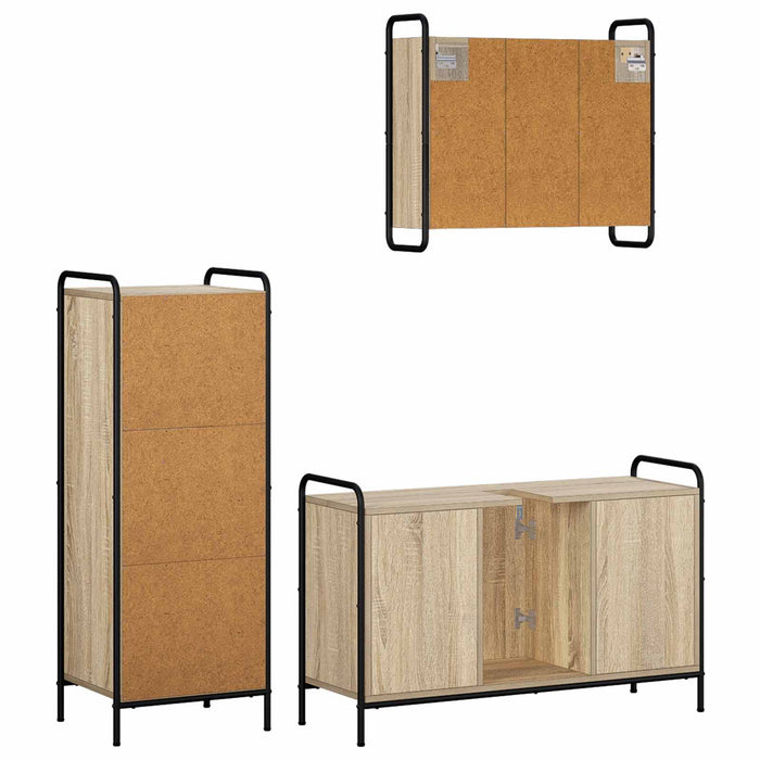 Set dulap baie 3 buc. Stejar Sonoma 40 x 36 x 109,5 cm WALTI