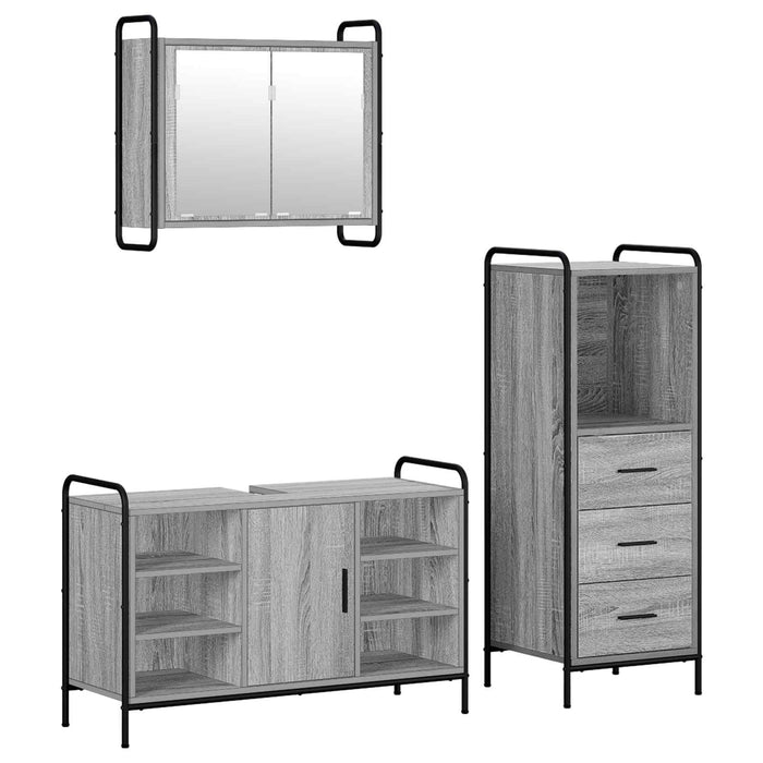 Set dulap baie 3 buc. Sonoma gri 40 x 36 x 109,5 cm WALTI