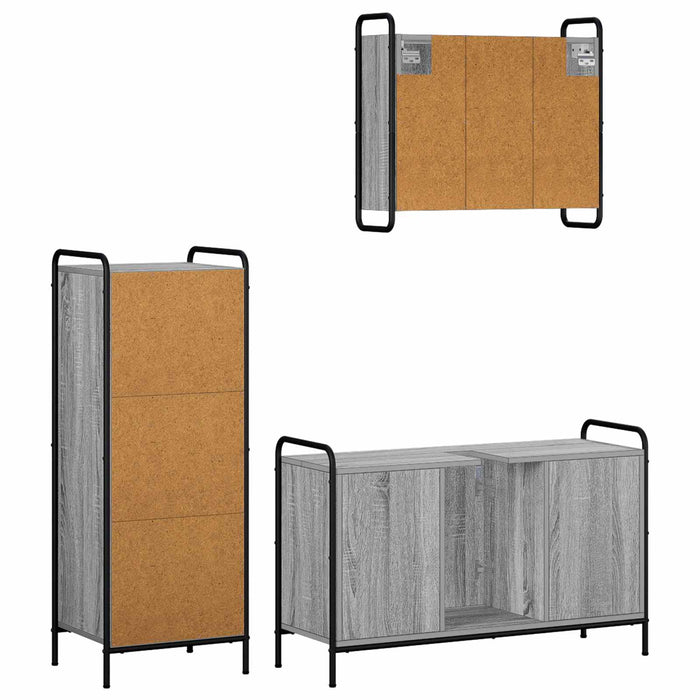 Set dulap baie 3 buc. Sonoma gri 40 x 36 x 109,5 cm WALTI