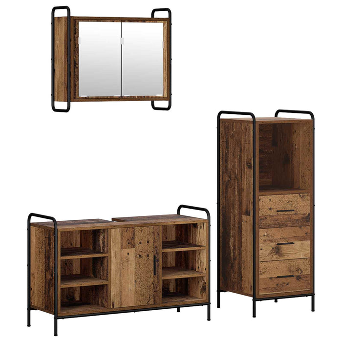Set dulap baie 3 buc. Lemn vechi 40 x 36 x 109,5 cm WALTI