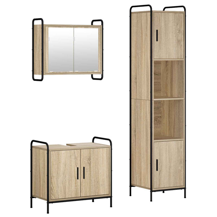 Set dulap baie 3 buc. Stejar Sonoma 40 x 36 x 181 cm WALTI