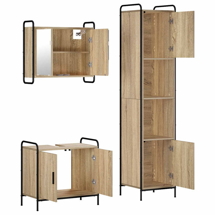 Set dulap baie 3 buc. Stejar Sonoma 40 x 36 x 181 cm WALTI