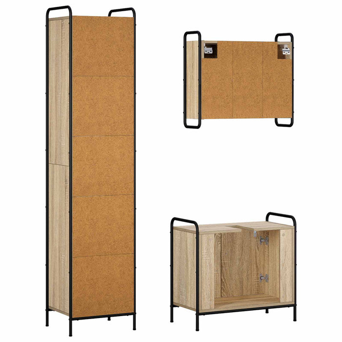 Set dulap baie 3 buc. Stejar Sonoma 40 x 36 x 181 cm WALTI
