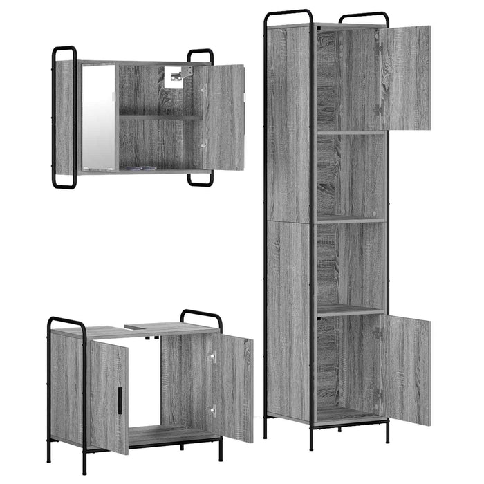 Set dulap baie 3 buc. Sonoma gri 40 x 36 x 181 cm WALTI