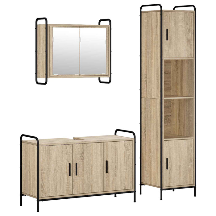 Set dulap baie 3 buc. Stejar Sonoma 40 x 36 x 181 cm WALTI