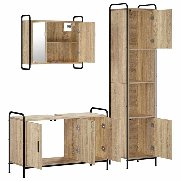Set dulap baie 3 buc. Stejar Sonoma 40 x 36 x 181 cm WALTI