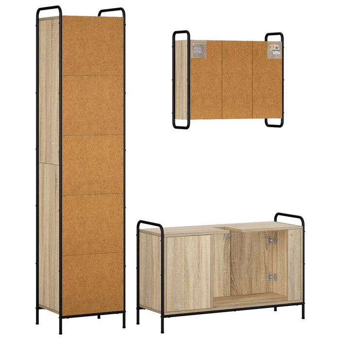 Set dulap baie 3 buc. Stejar Sonoma 40 x 36 x 181 cm WALTI