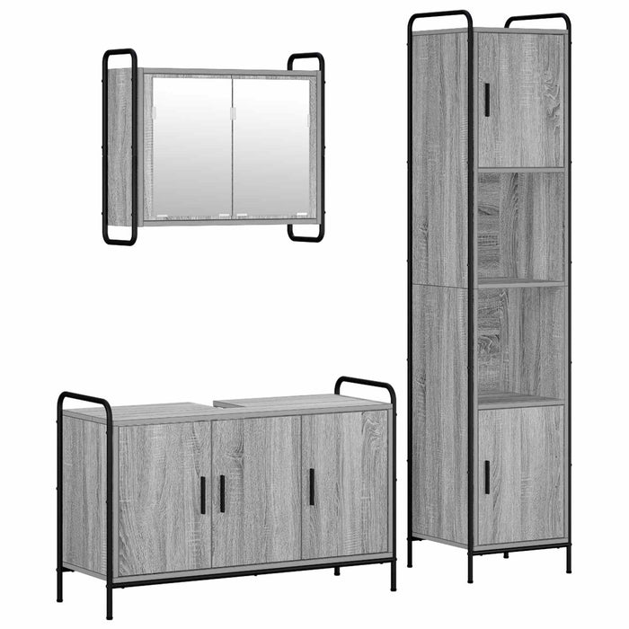 Set dulap baie 3 buc. Sonoma gri 40 x 36 x 181 cm WALTI