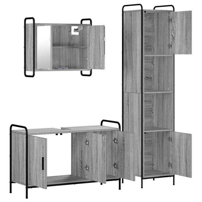 Set dulap baie 3 buc. Sonoma gri 40 x 36 x 181 cm WALTI
