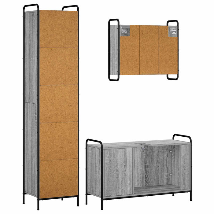 Set dulap baie 3 buc. Sonoma gri 40 x 36 x 181 cm WALTI