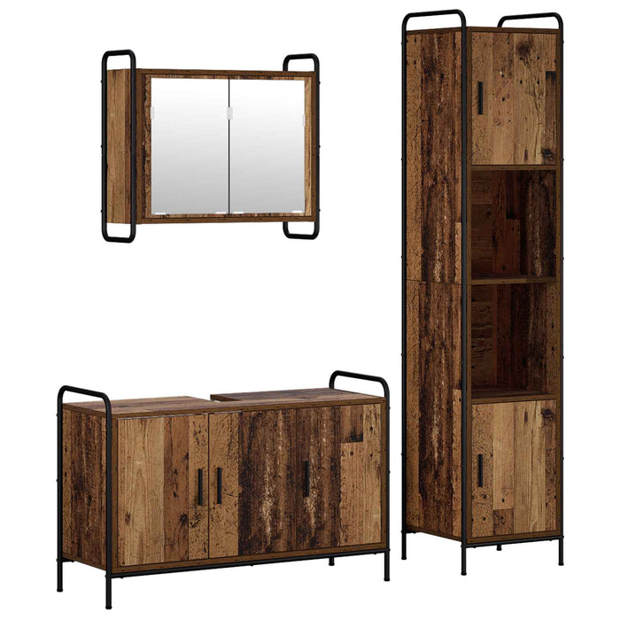 Set dulap baie 3 buc. Lemn vechi 40 x 36 x 181 cm WALTI