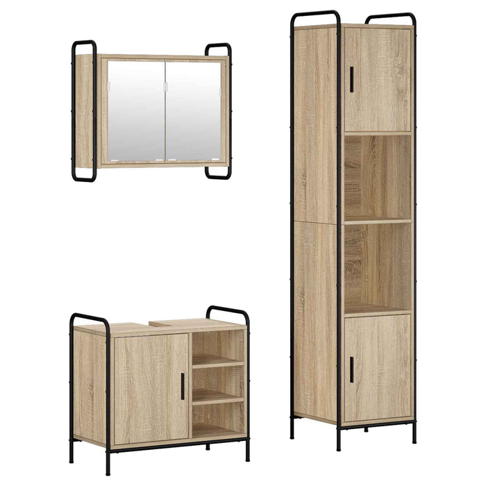 Set dulap baie 3 buc. Stejar Sonoma 40 x 36 x 181 cm WALTI
