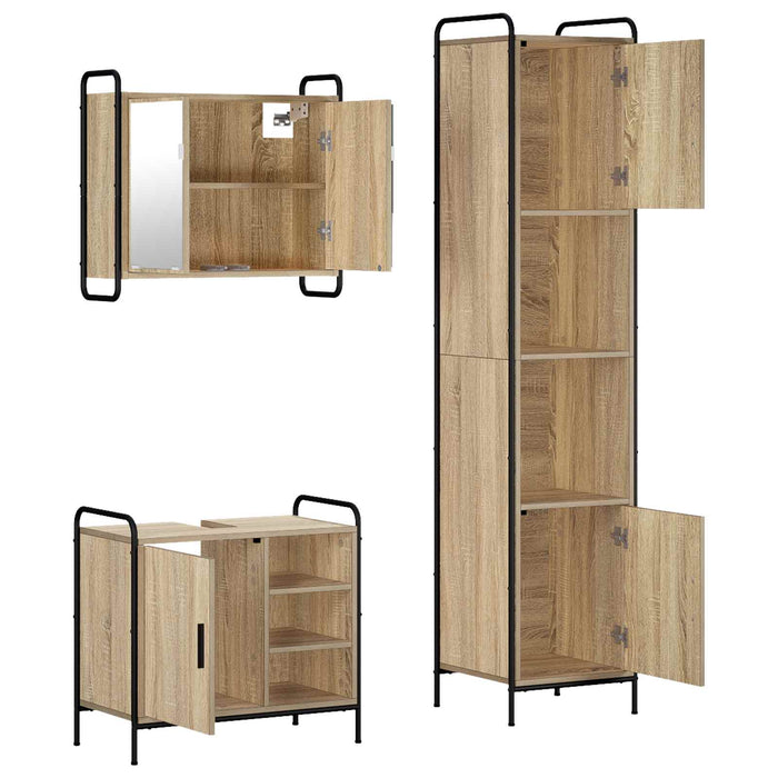 Set dulap baie 3 buc. Stejar Sonoma 40 x 36 x 181 cm WALTI
