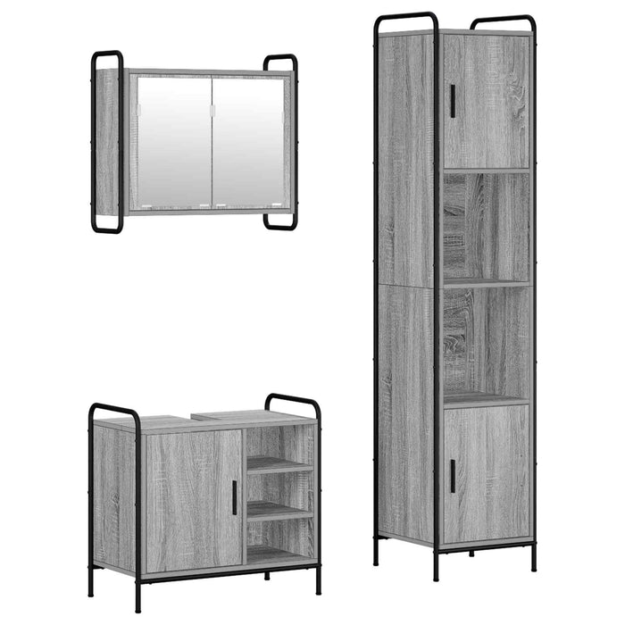 Set dulap baie 3 buc. Sonoma gri 40 x 36 x 181 cm WALTI