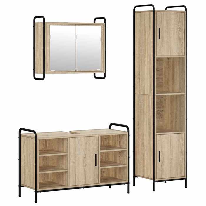 Set dulap baie 3 buc. Stejar Sonoma 40 x 36 x 181 cm WALTI