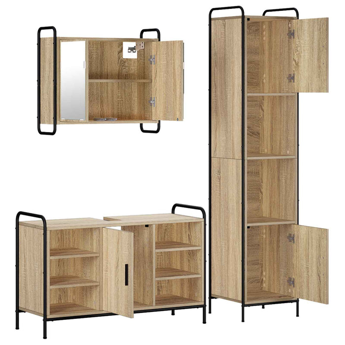 Set dulap baie 3 buc. Stejar Sonoma 40 x 36 x 181 cm WALTI