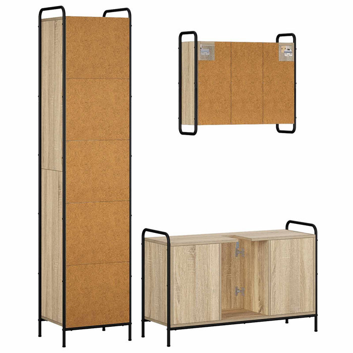 Set dulap baie 3 buc. Stejar Sonoma 40 x 36 x 181 cm WALTI