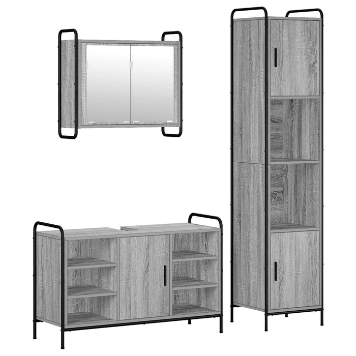 Set dulap baie 3 buc. Sonoma gri 40 x 36 x 181 cm WALTI