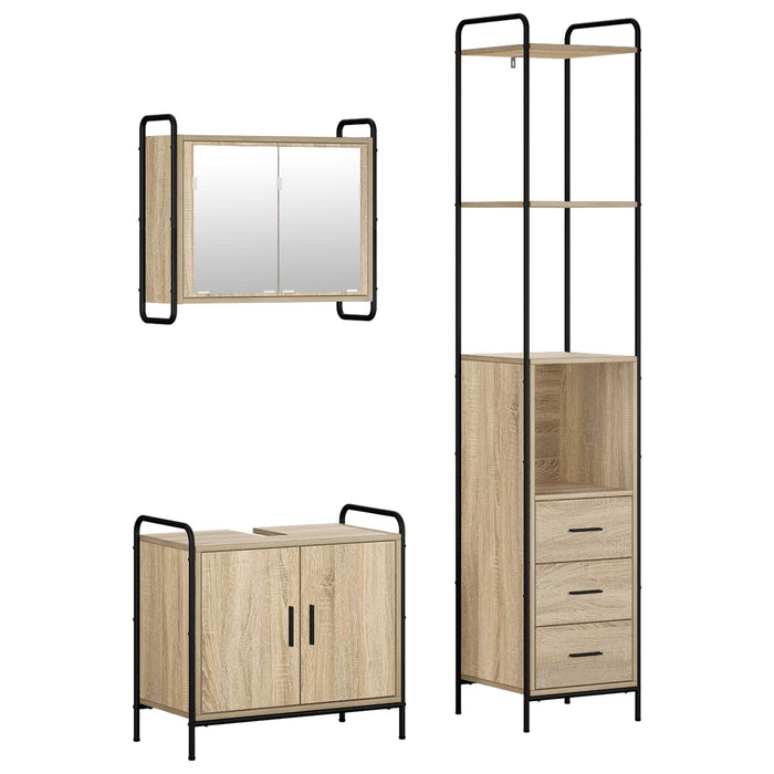 Set dulap baie 3 buc. Stejar Sonoma 40 x 36 x 200,5 cm WALTI